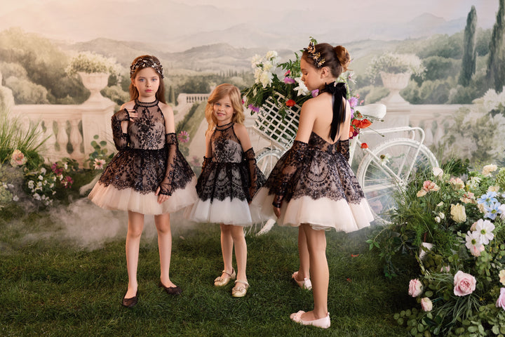 Pentelei 3940 Sequin Lace Off-Shoulder Dress Kids Dress