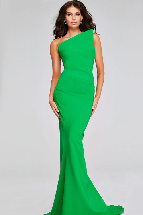 Jovani 40301 One-Shoulder Side Gathered Mermaid Evening Gown