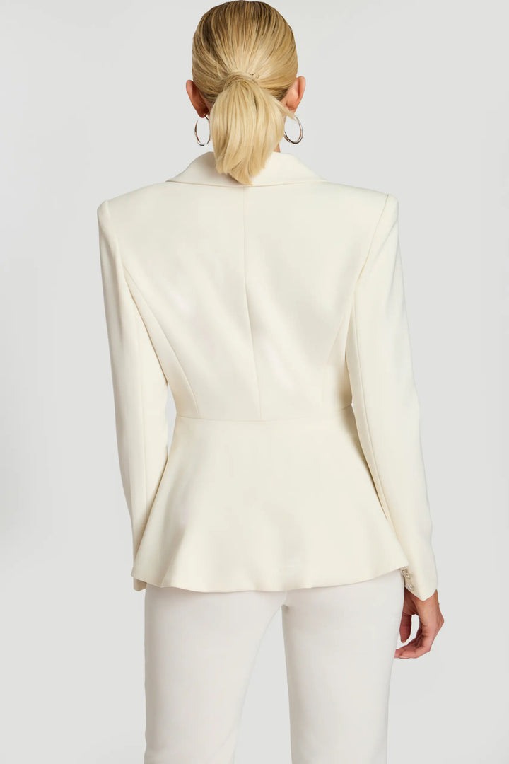 Jovani 46454 shawl lapel peplum fitted blazer view 4