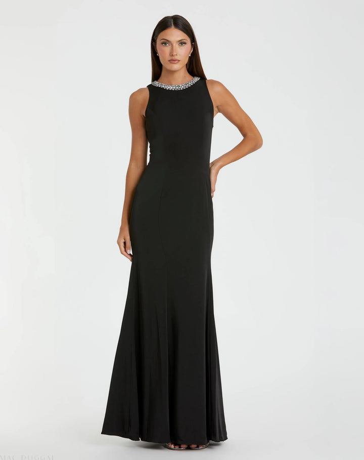 Mac Duggal 49093 Embellished Neck Trumpet Gown