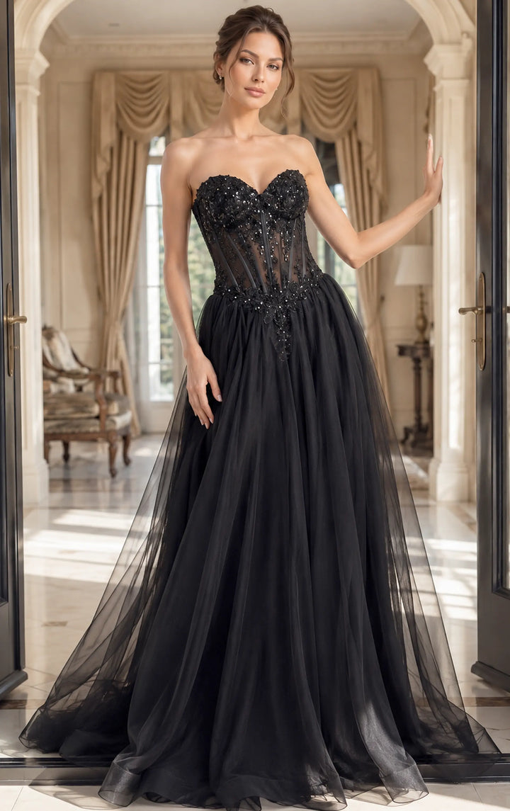 Jovani 50011 sweetheart beaded corset ball gown view 4