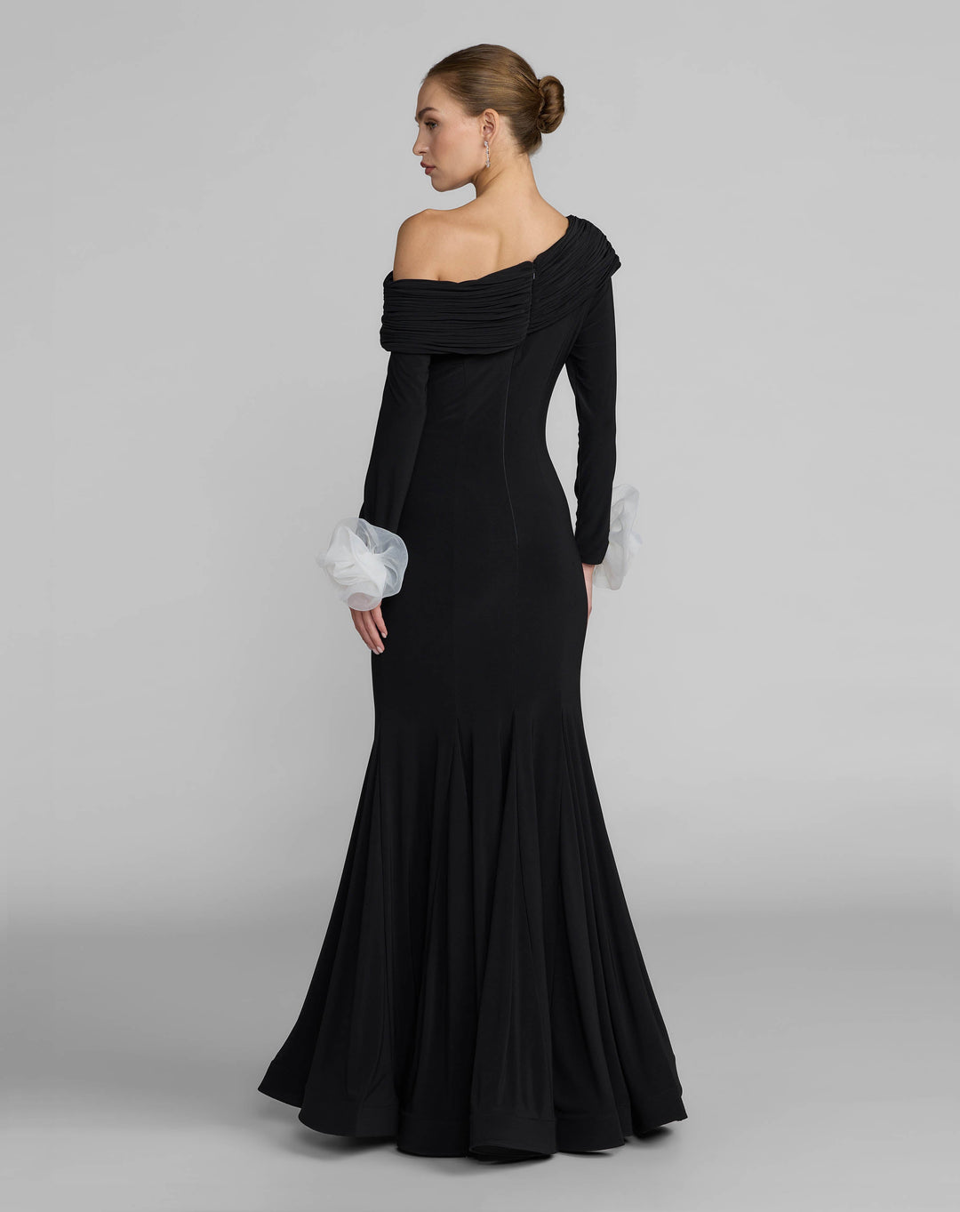 Mac Duggal 50134 One Shoulder Long Sleeve Jersey Gown