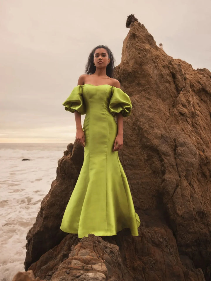 Mac Duggal 50677 Sweetheart Off the Shoulder Puff Sleeve Gown