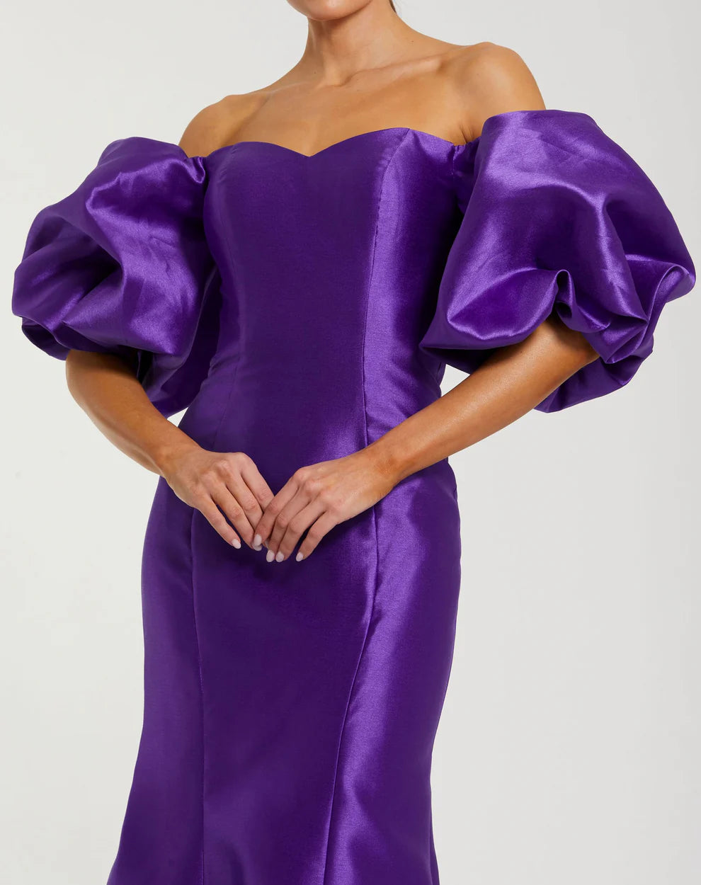 Mac Duggal 50677 Sweetheart Off the Shoulder Puff Sleeve Gown