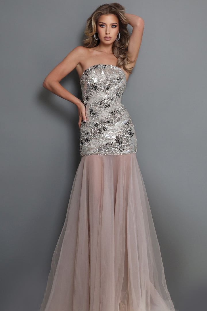 Jovani 52538 Strapless Sleeveless Structured Evening Dress
