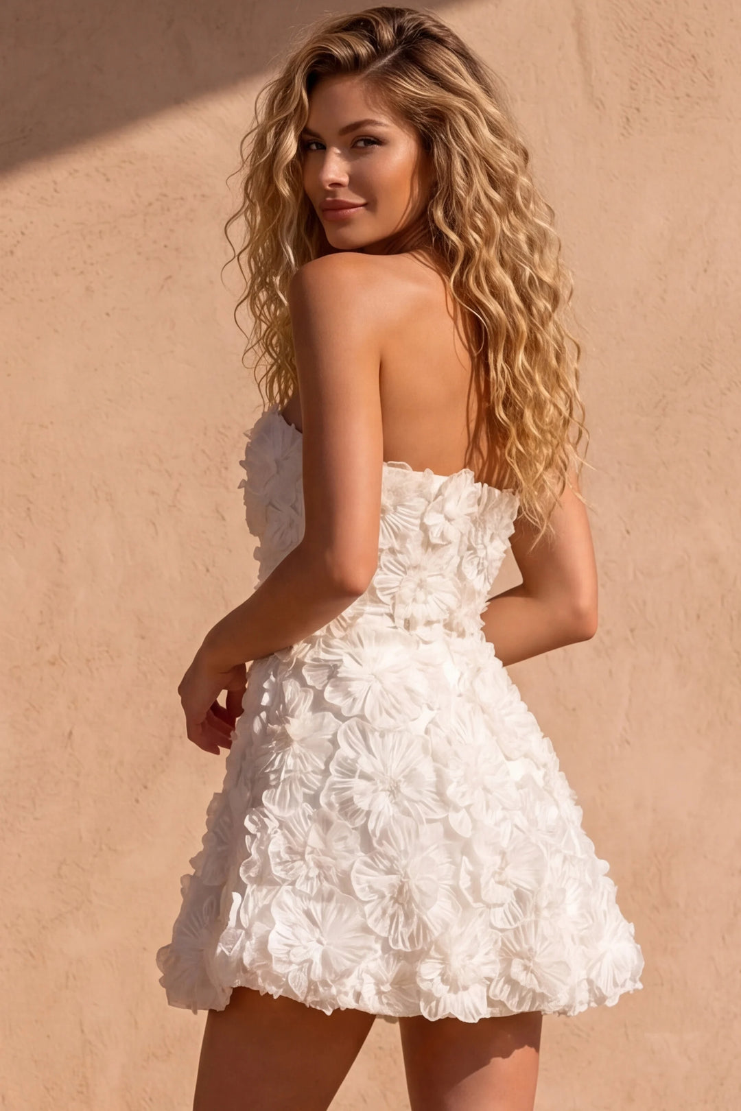 Jovani 52558 Straight Strapless Structured Bridal Shower Dress