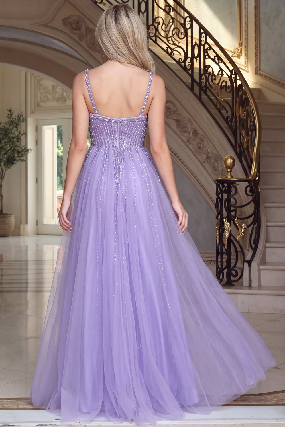 Jovani 54821 Sweetheart Beaded Corset A-Line Ball Gown back view