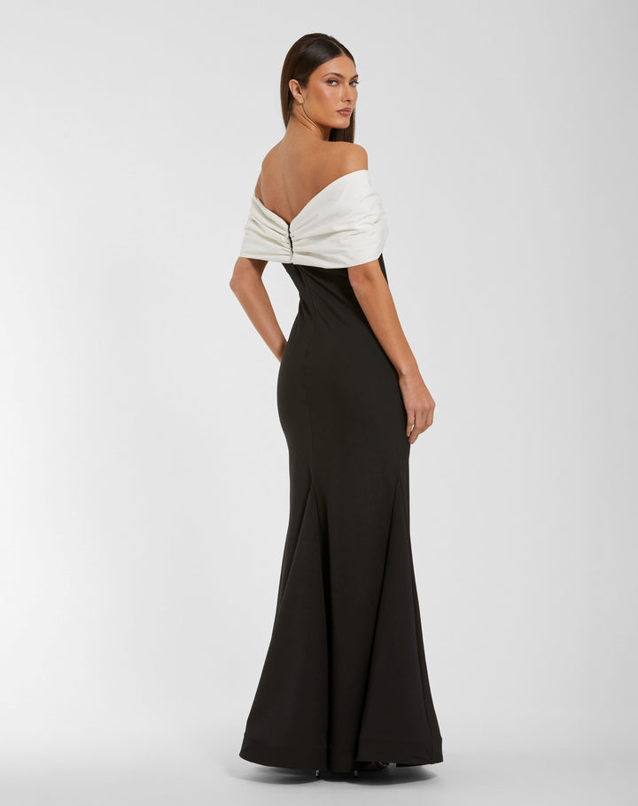 Mac Duggal 56232 Off The Shoulder Mermaid Gown With Bow