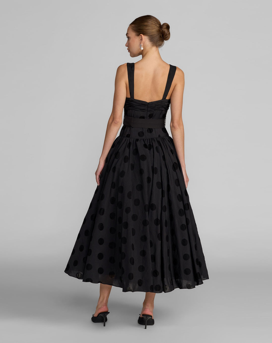 Mac Duggal 56282 Polka Dot Belted Midi Dress