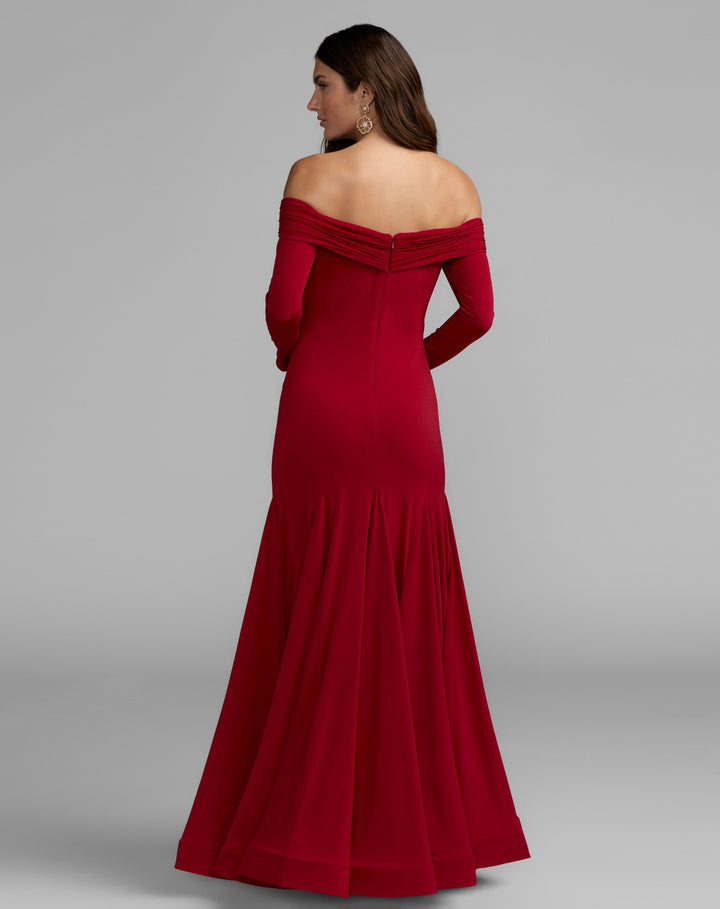 Mac Duggal 56354 Off The Shoulder Long Sleeve Trumpet Gown