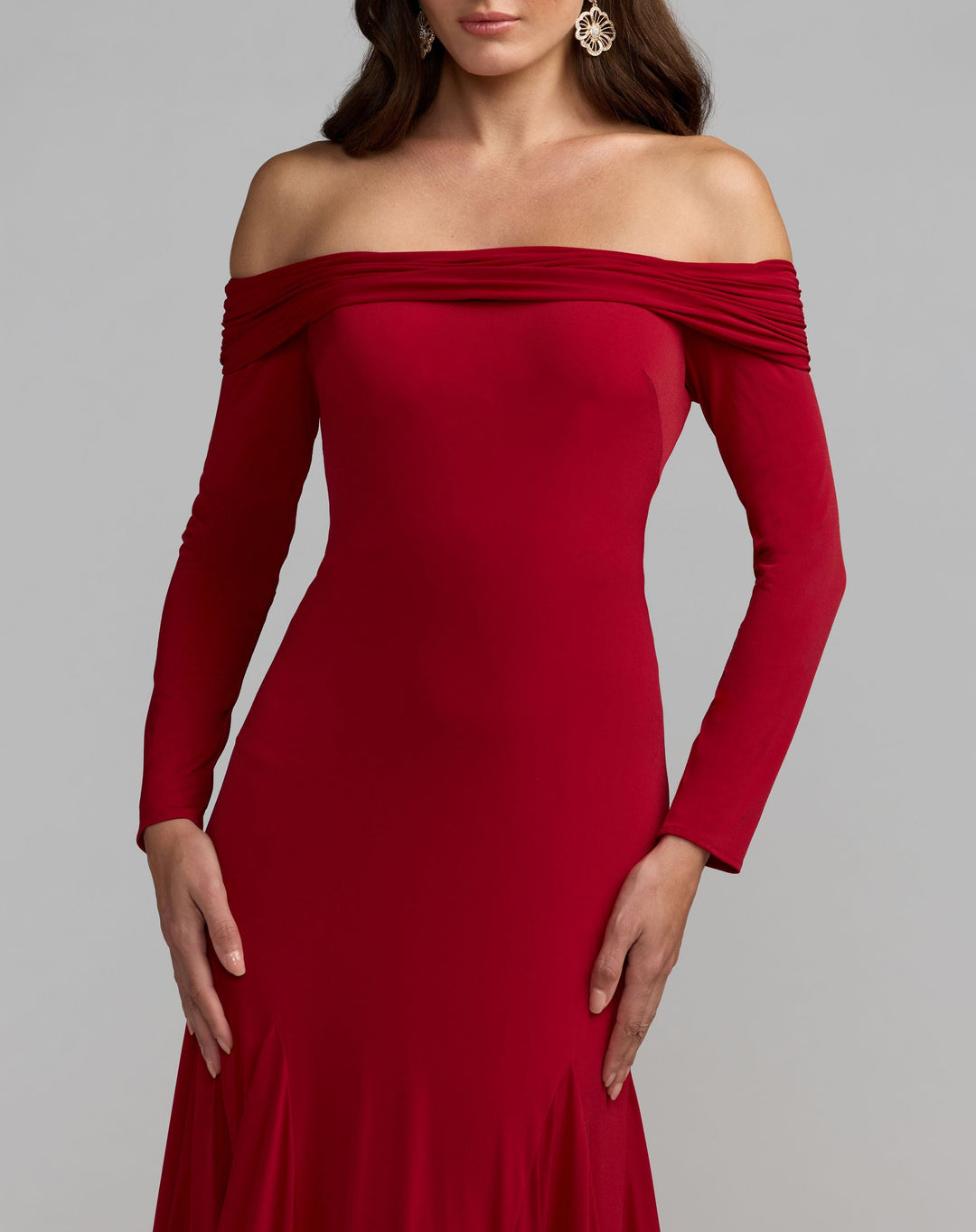 Mac Duggal 56354 Off The Shoulder Long Sleeve Trumpet Gown