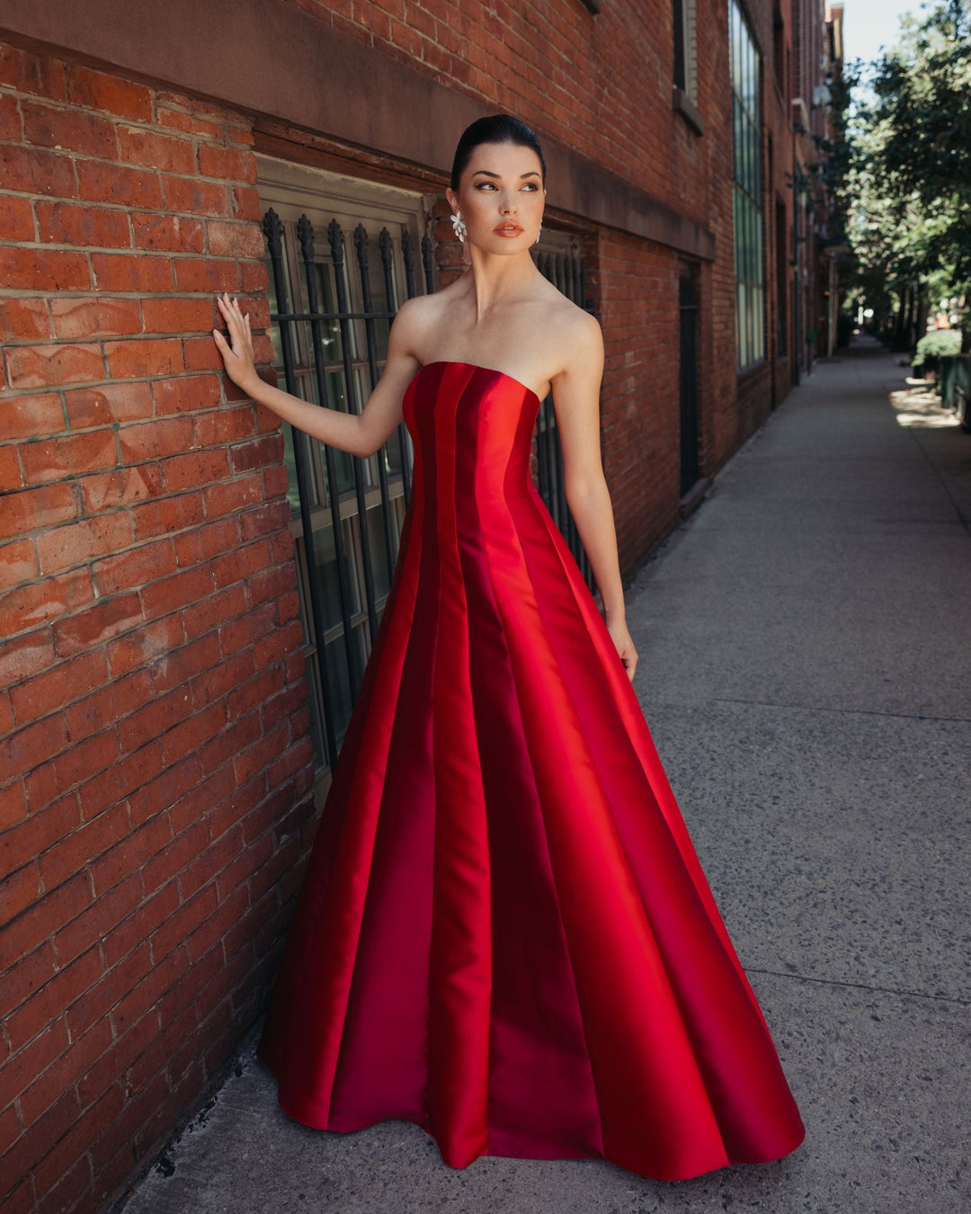 Mac Duggal 56499 Strapless Mikado Panel Ball Gown