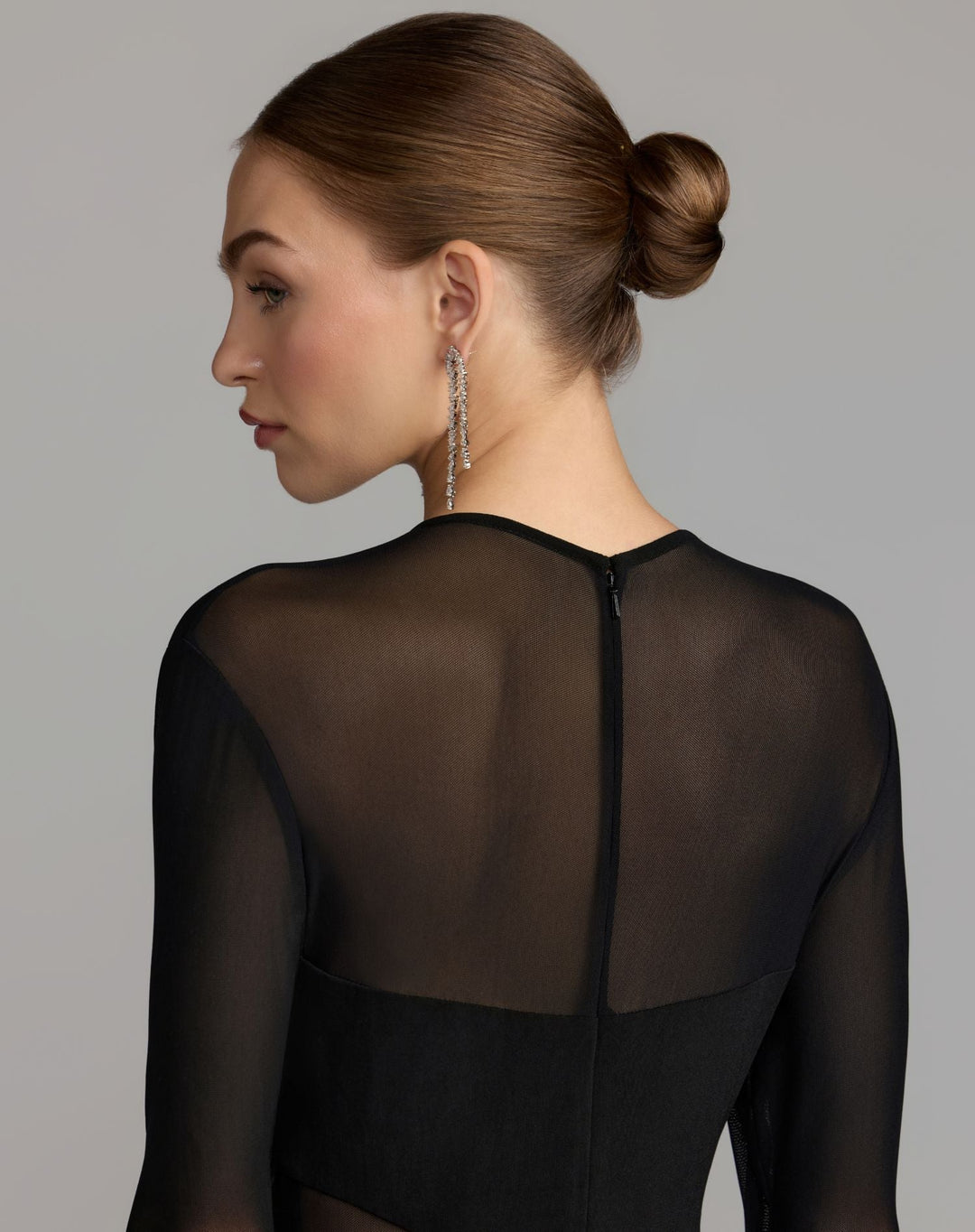 Mac Duggal 56536 Long Sleeve Sheer Detail Mermaid Jersey Gown