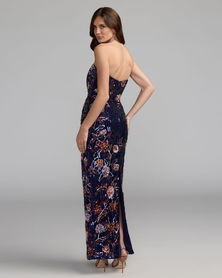 Mac Duggal 6193 Floral Embellished Strapless Column Dress