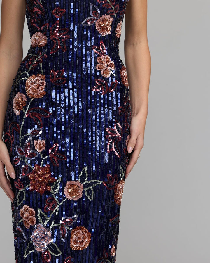 Mac Duggal 6193 Floral Embellished Strapless Column Dress