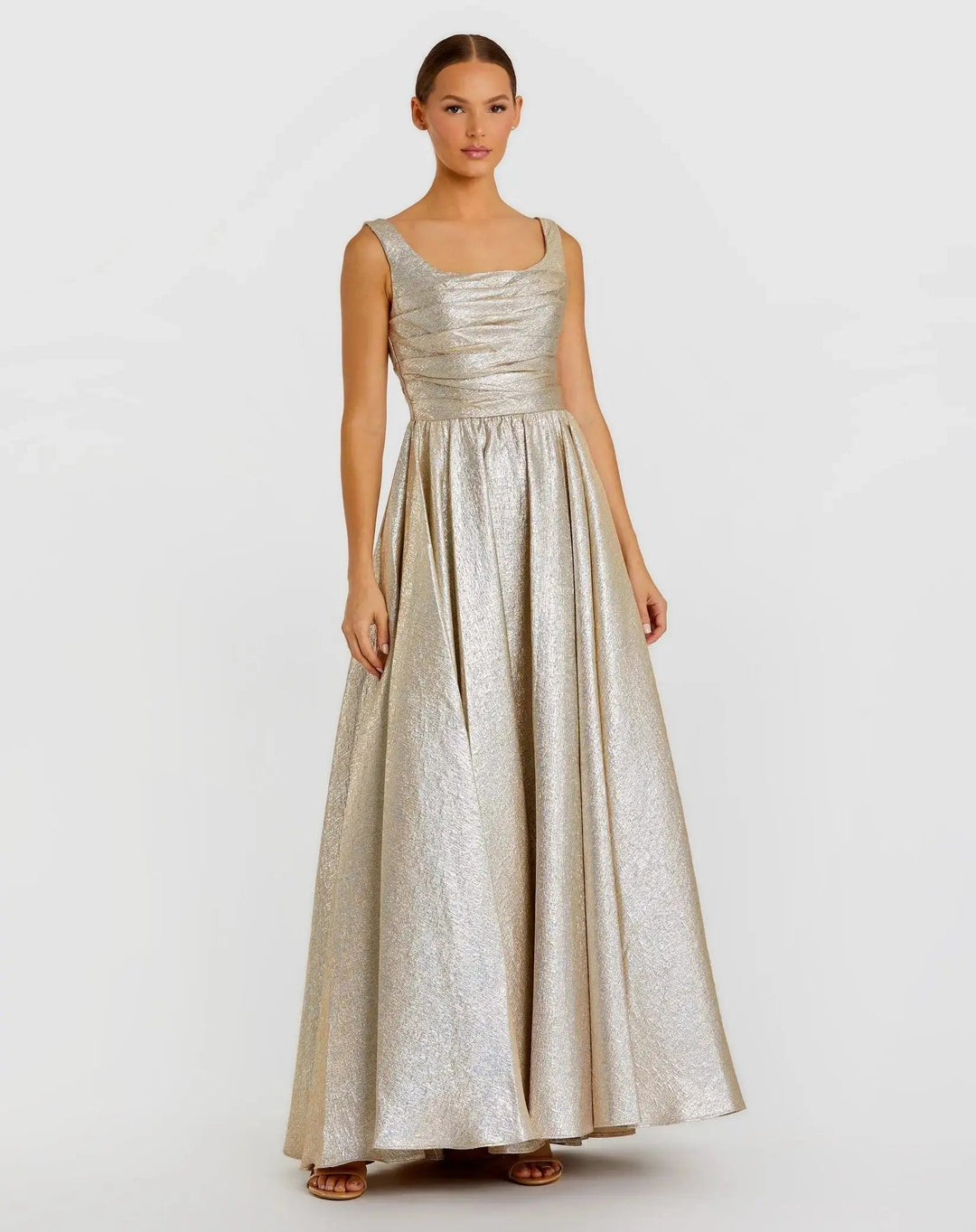 Mac Duggal 68349 Metallic Pleated Bodice Ballgown