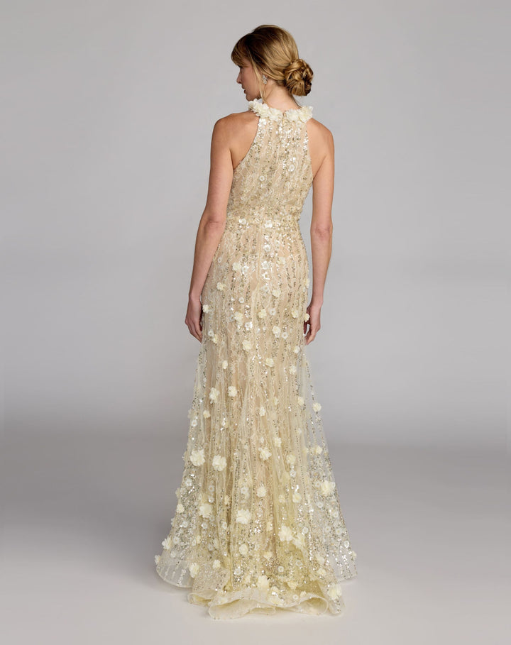 Mac Duggal 69189 Embellished Lace Halter Neck Mermaid Gown