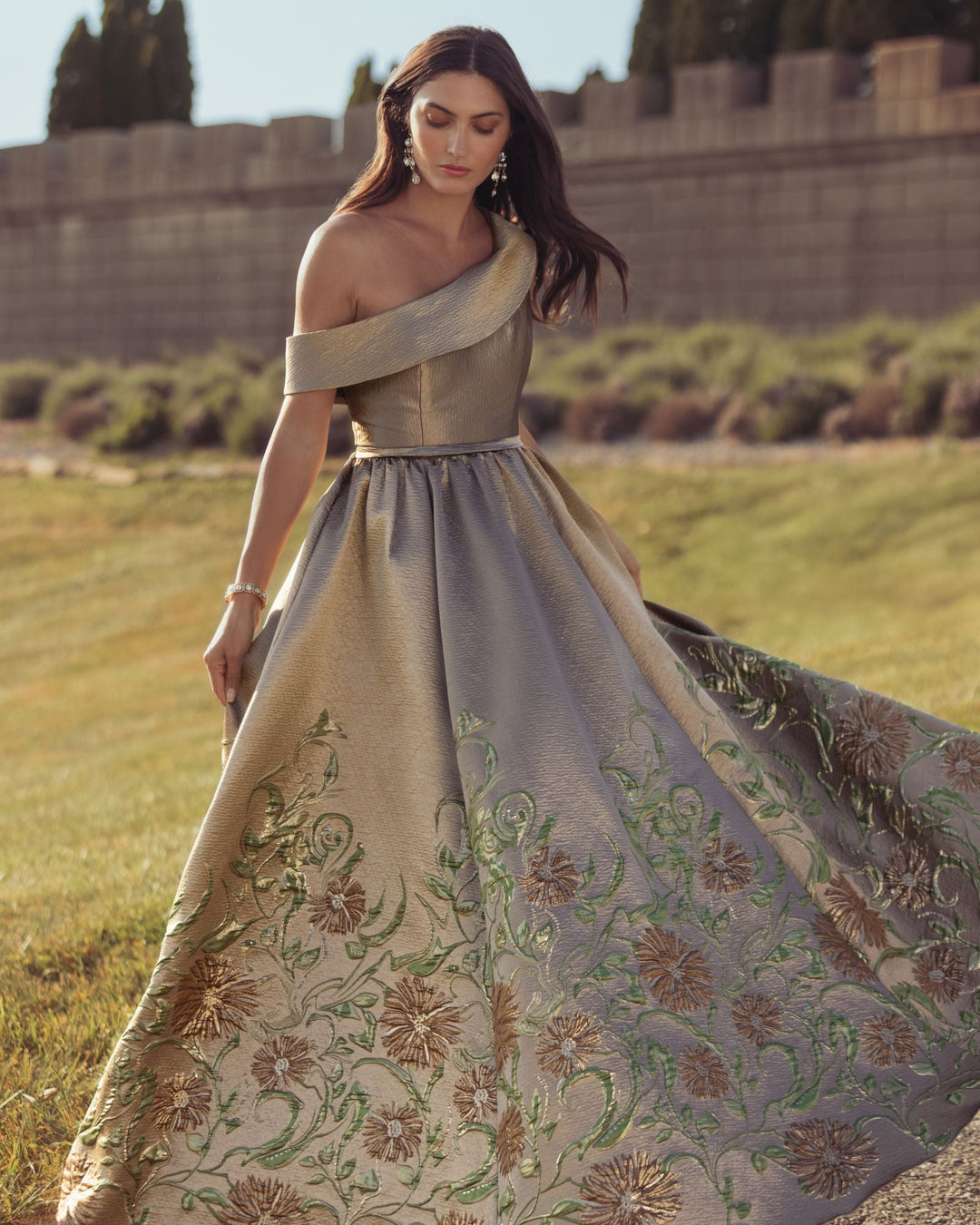 Mac Duggal 69237 Floral One Shoulder Ball Gown