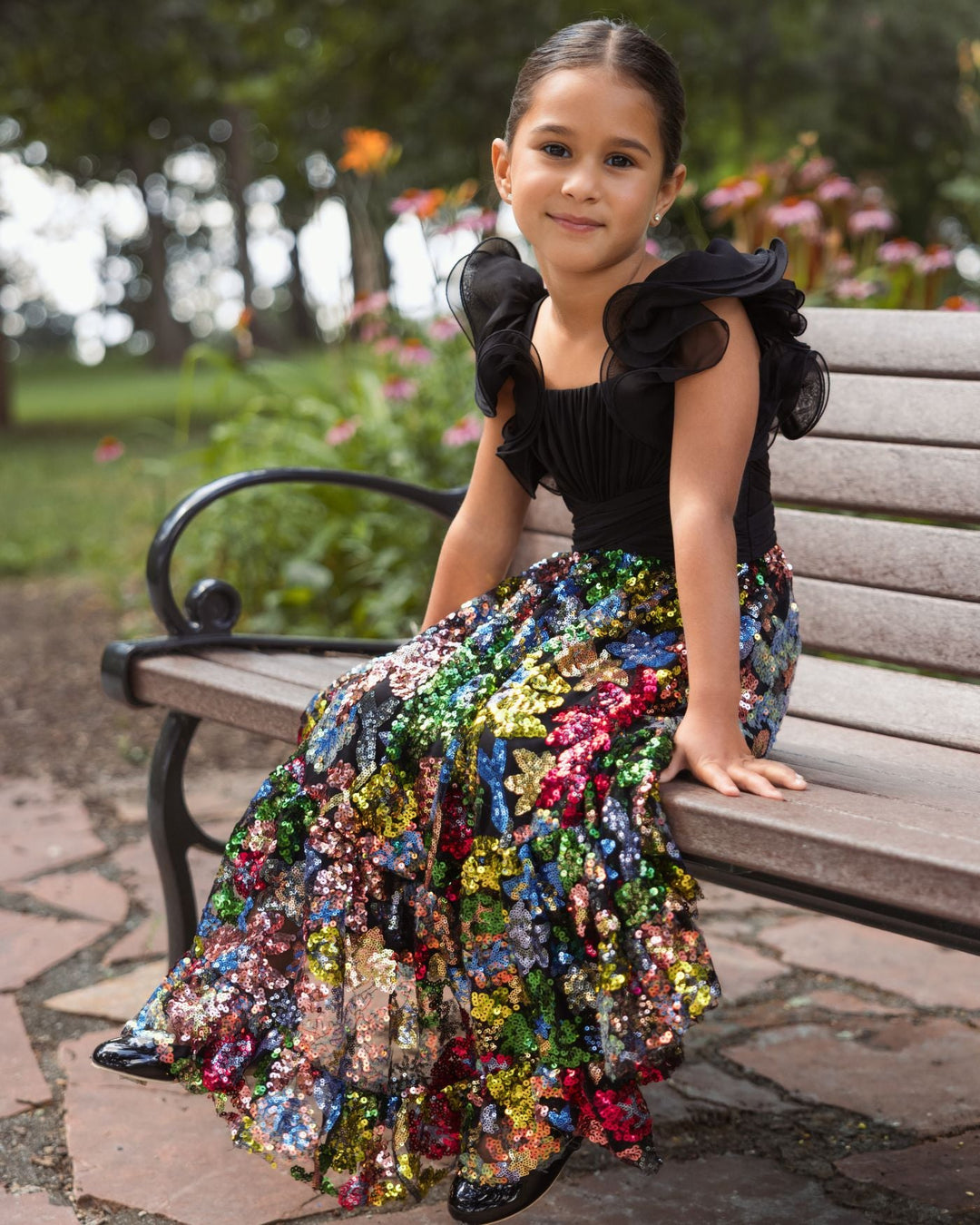 Mac Duggal 69317 Girls Ruffle Sleeve Sequin Dress