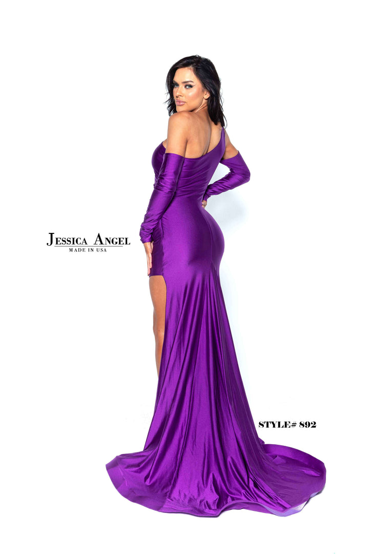 Jessica Angel 892 gloved gown side view 2