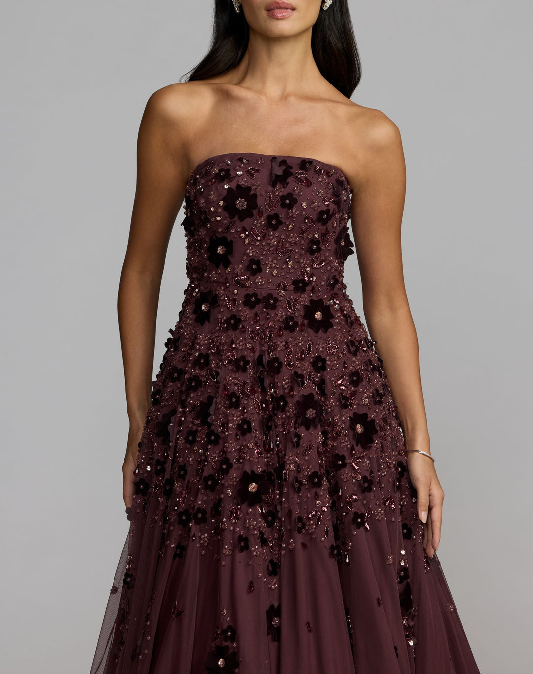 Mac Duggal 94271 Floral Embellished Strapless Ball Gown