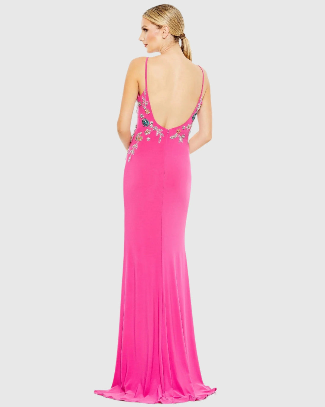 Mac Duggal A42006 Beaded Floral Cami Gown