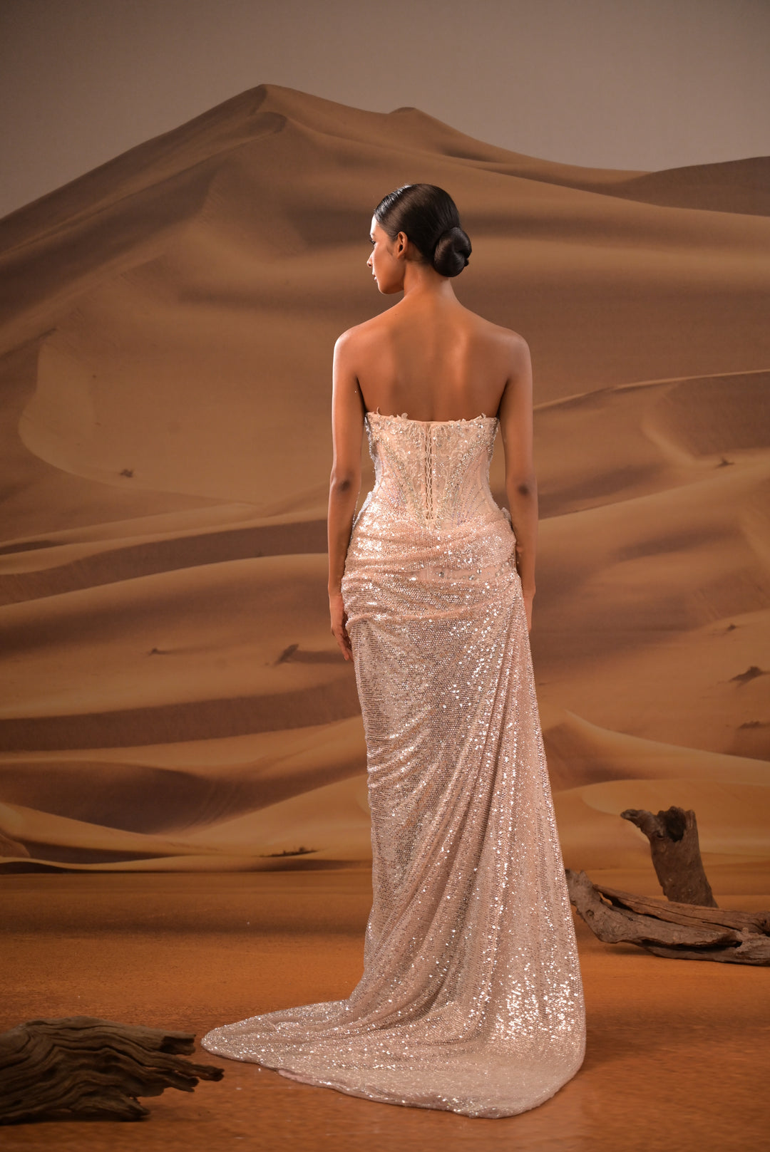 Linh Nga FA030 – Metallic Cape-Coat Couture Bridal Dress - FOSTANI.com