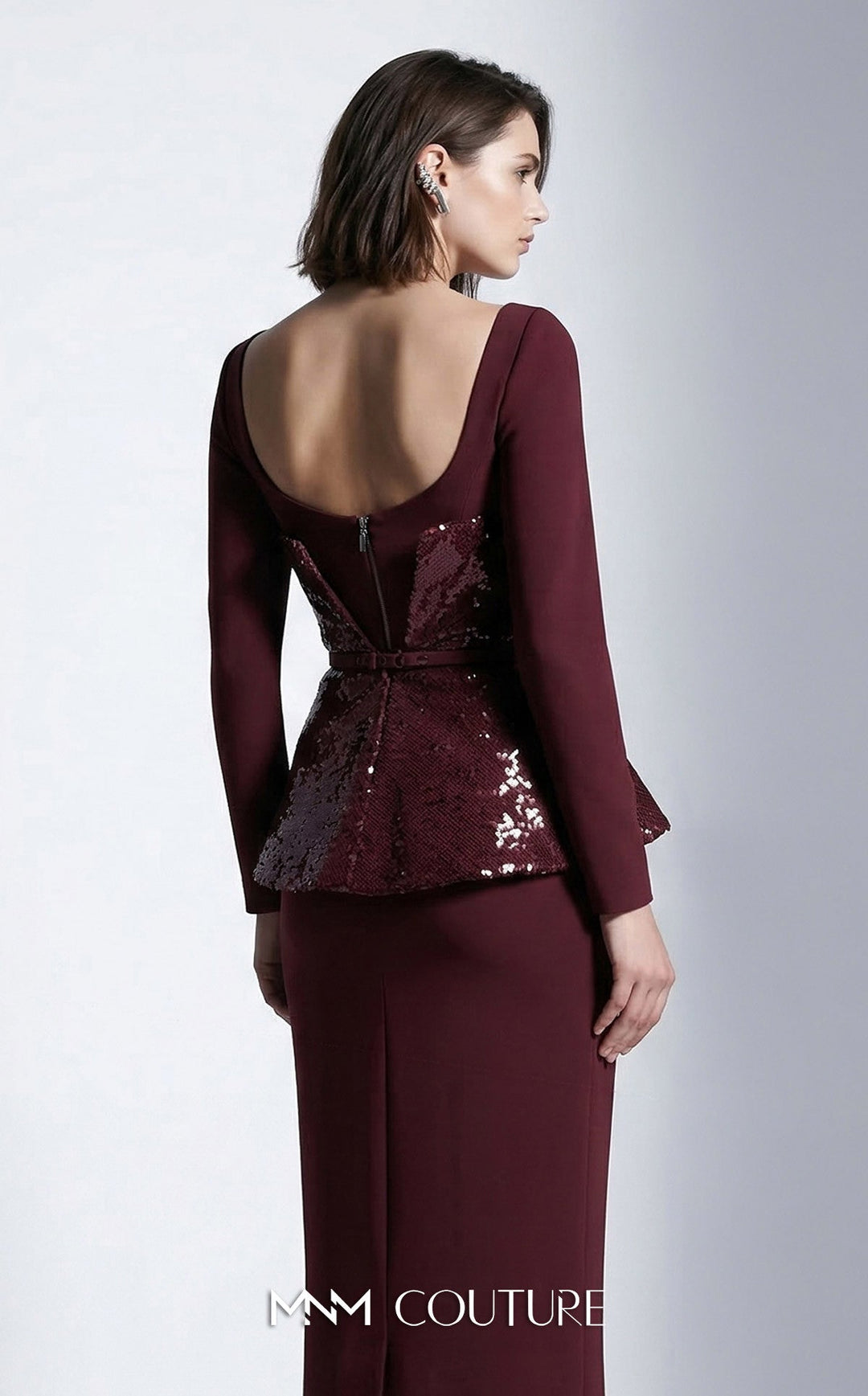 MNM E0141 Sweetheart Long Sleeve Mermaid Couture Dress
