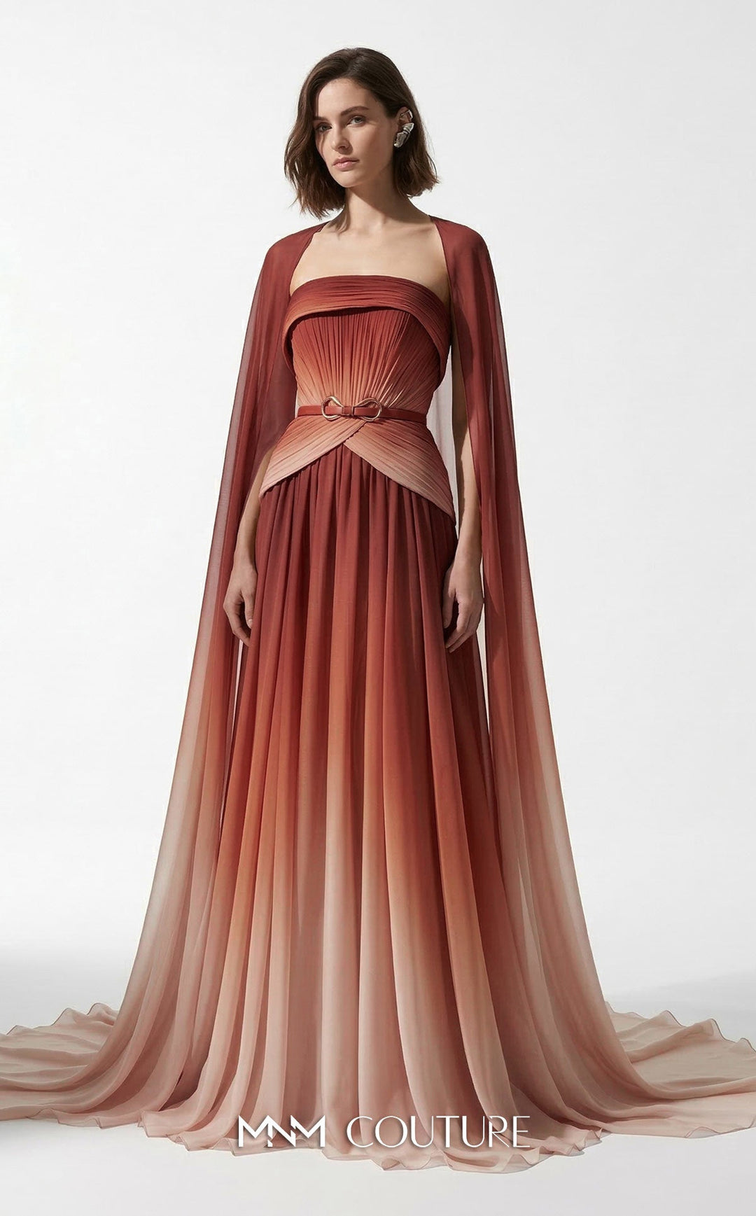 MNM Couture Style E0153 Ethereal Chiffon Strapless Empire A-Line Dress - FOSTANI.com