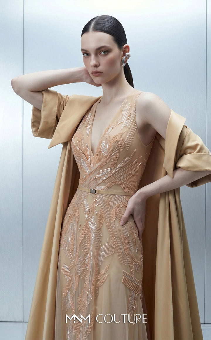 MNM Couture E0170 gown, three-quarter view