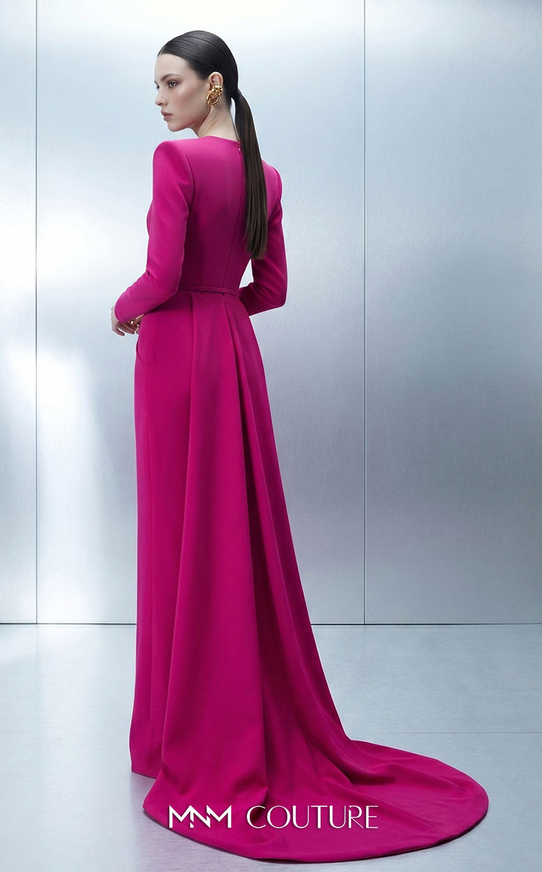 MNM Couture E0173 Mermaid Fitted-Sleeve Couture Dress