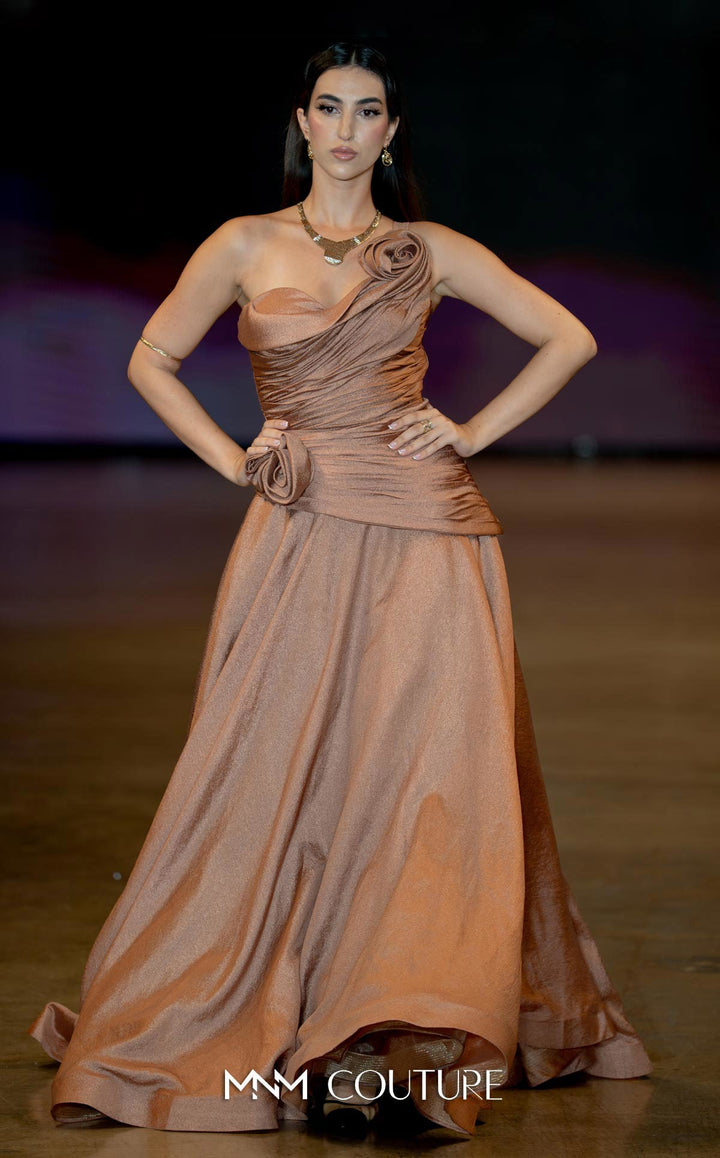 Fouad Sarkis F02923 Sweetheart One-Shoulder Asymmetric Couture Dress