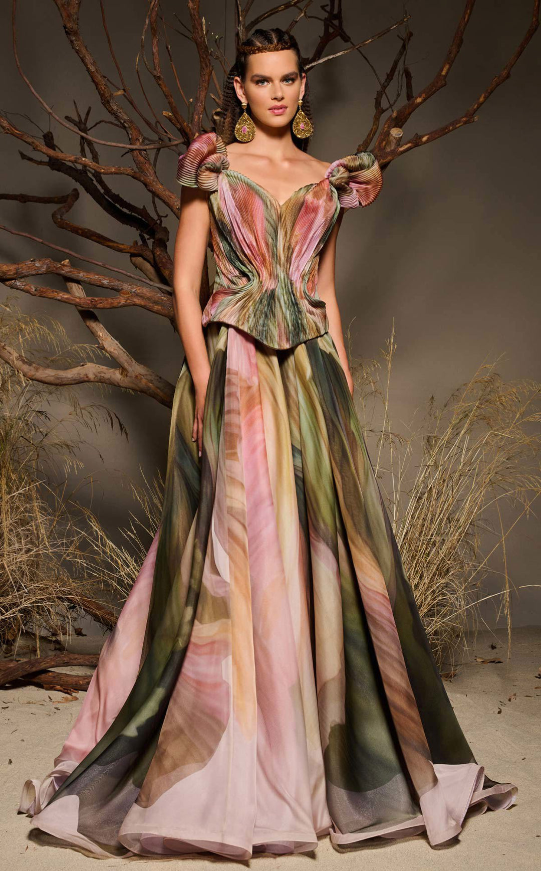 Fouad Sarkis F02981 Off-the-Shoulder Ball Gown Dress