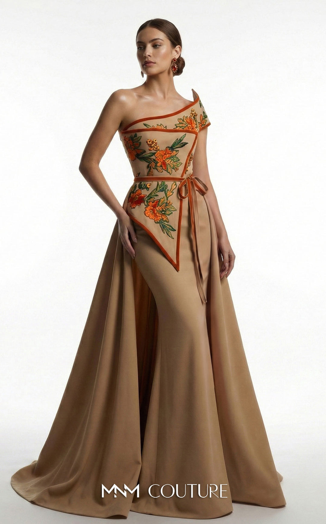 Fouad Sarkis F03023 gown, front view with overskirt