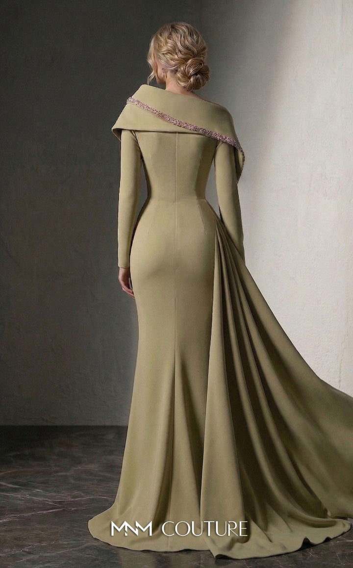 Fouad Sarkis F03038 Single-Shoulder Sweetheart Mermaid Couture Dress