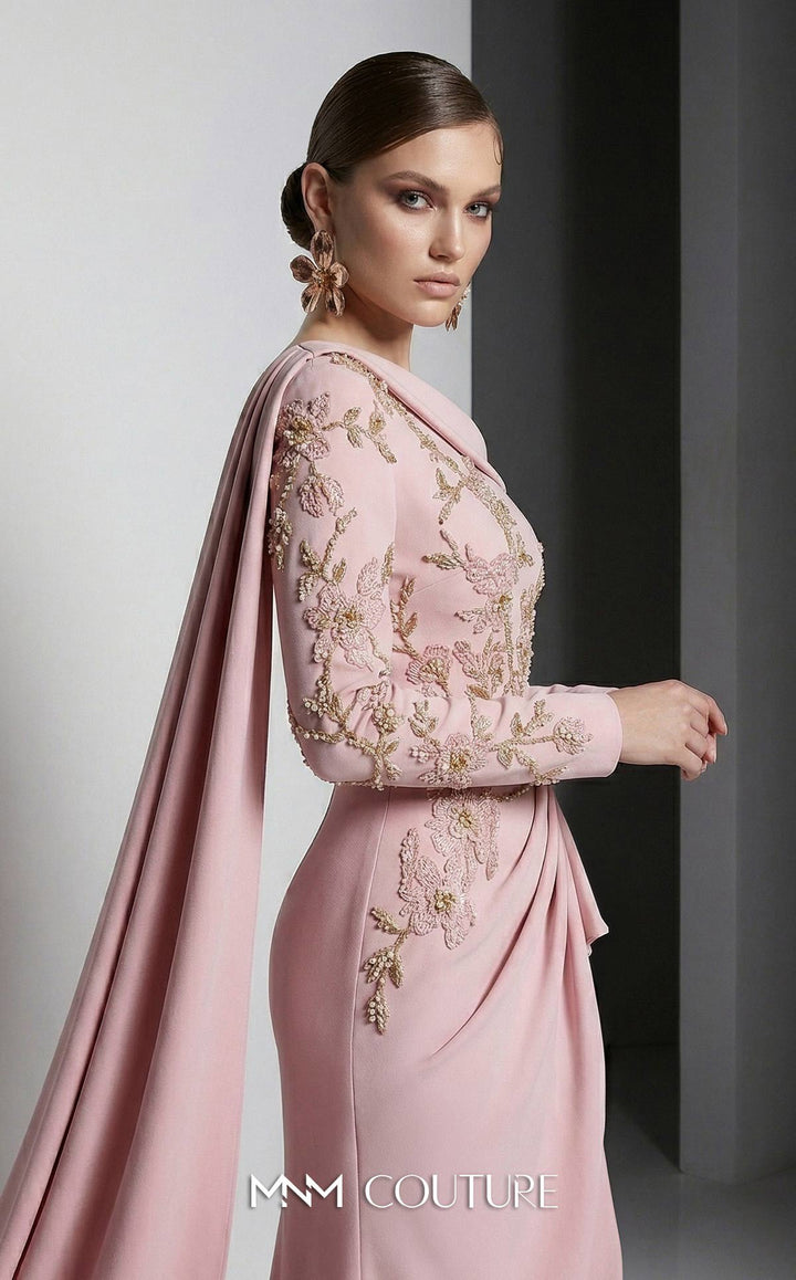 Fouad Sarkis F03039 gown, bodice and sleeve detail