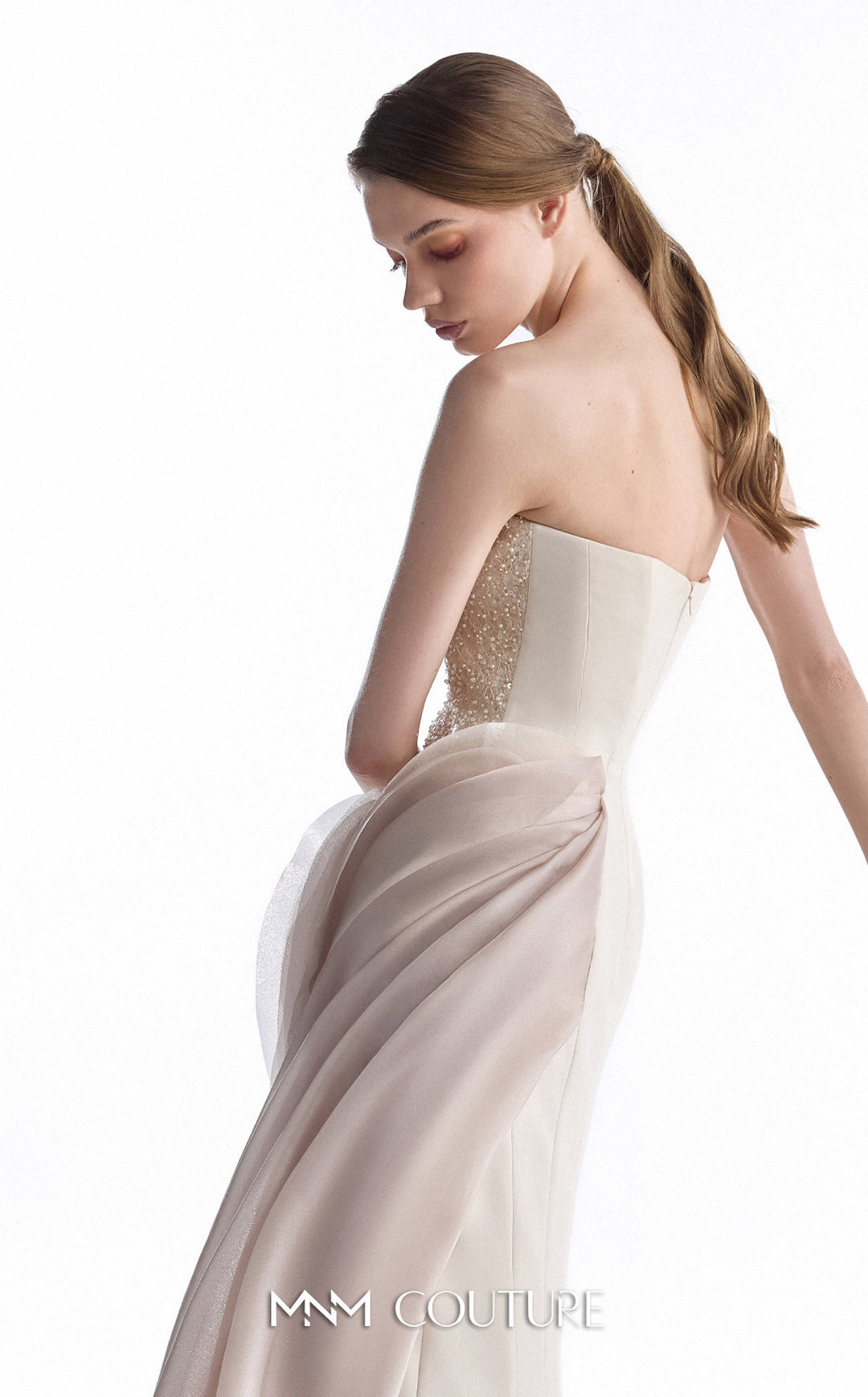 Gaby Charbachy G2251 couture gown, hip drape detail