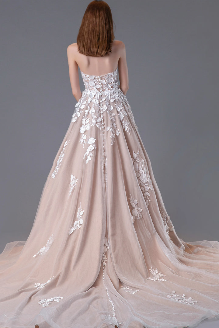 Jovani JB05361 Corset Bodice Strapless Wedding Dress