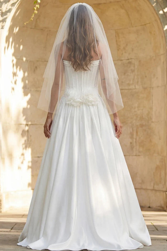 Jovani JB40784 Strapless A line Wedding Dress