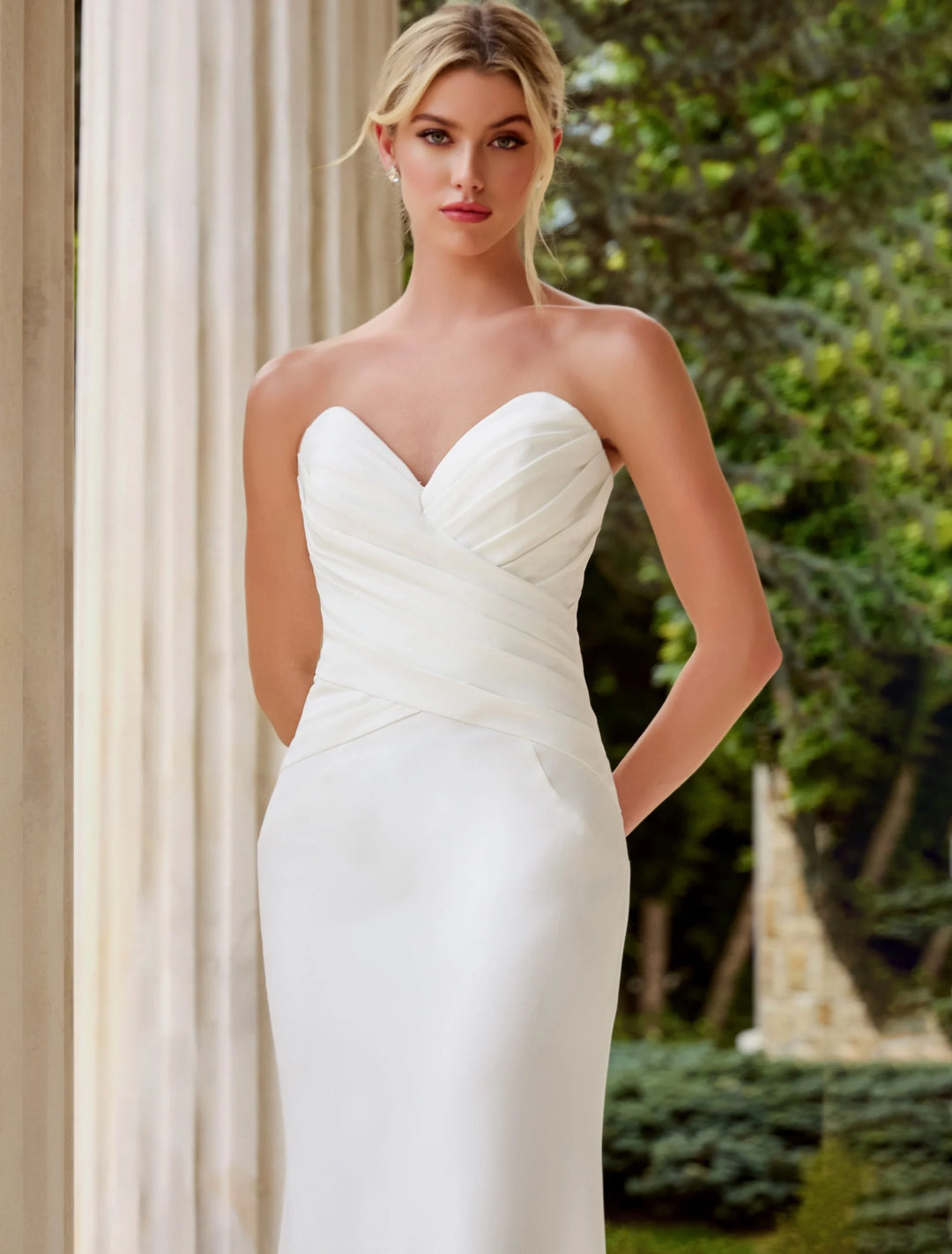 Jovani JB45112 Strapless Sweetheart Crepe Bridal Gown