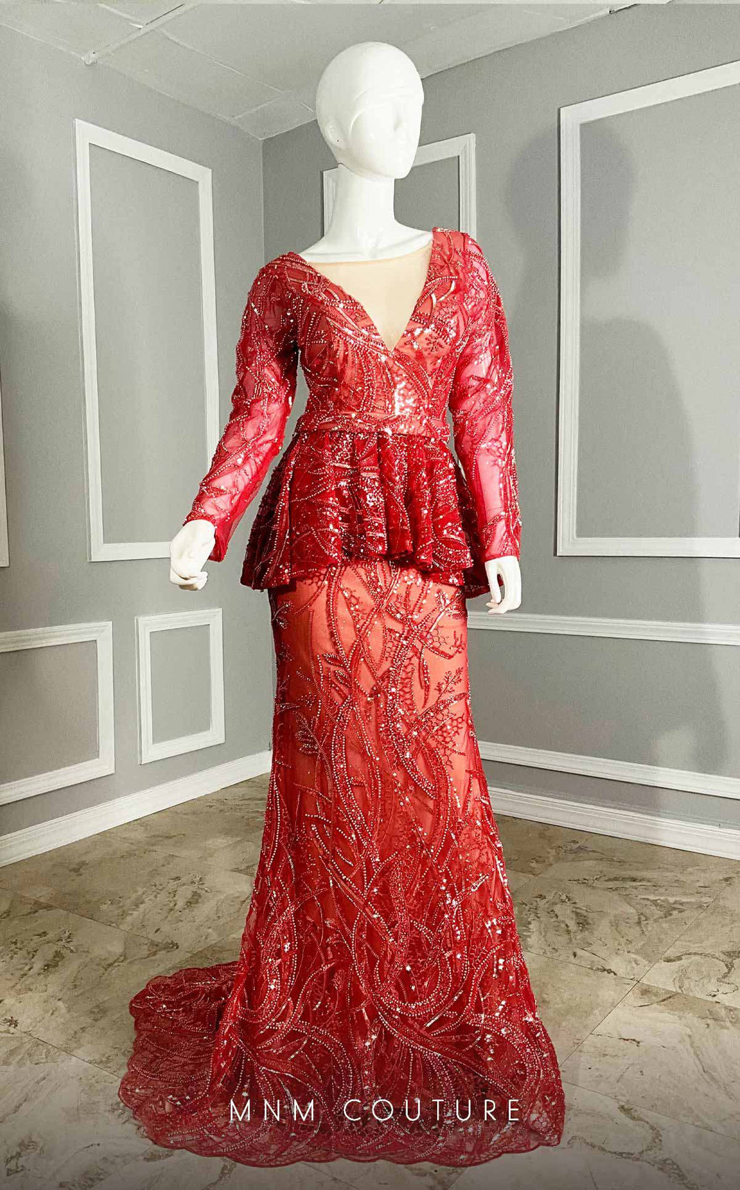MNM Couture M1140 : Elegant Sequined Mermaid Dress - FOSTANI.com