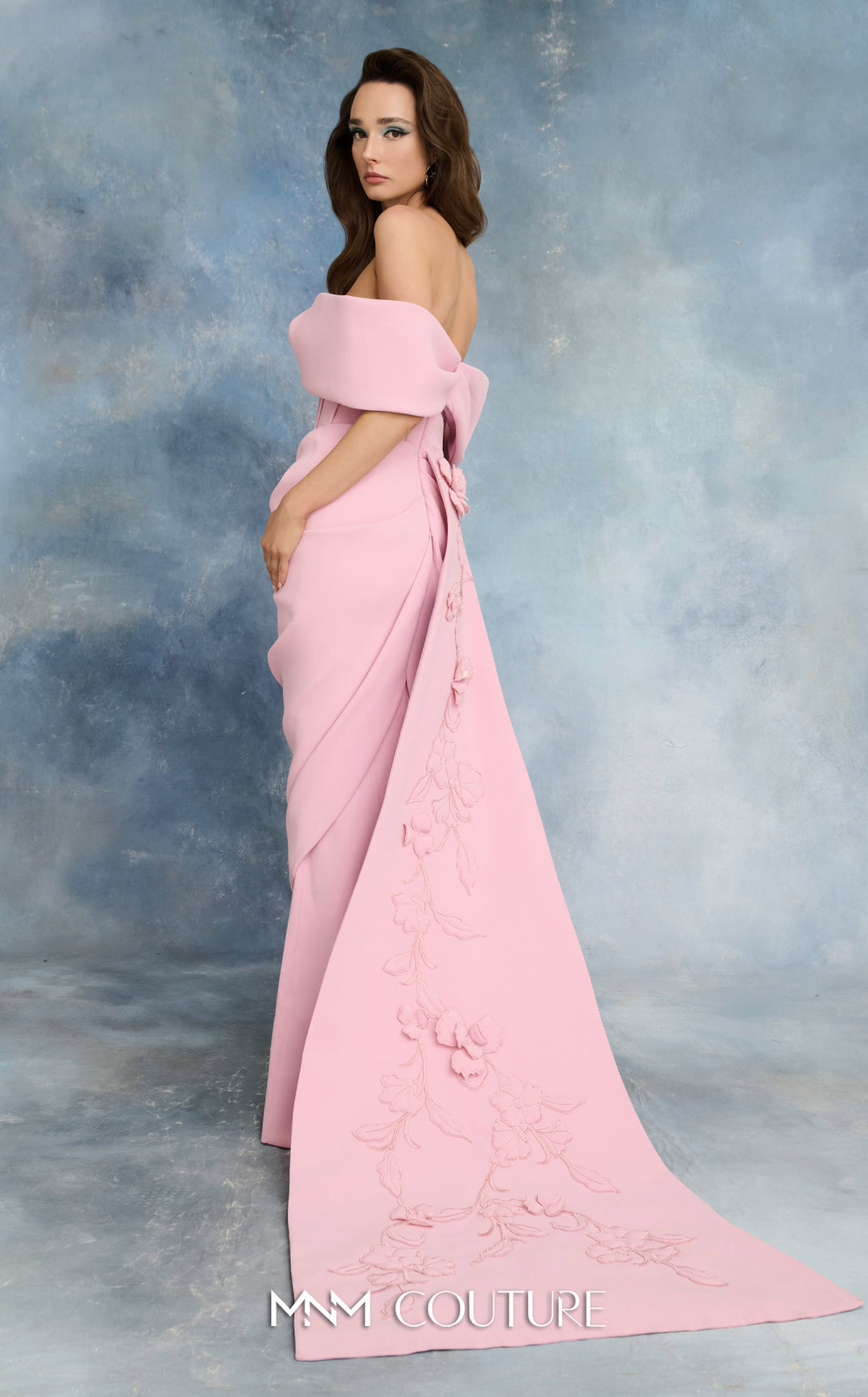 MNM Couture N0728 gown, three-quarter rear view