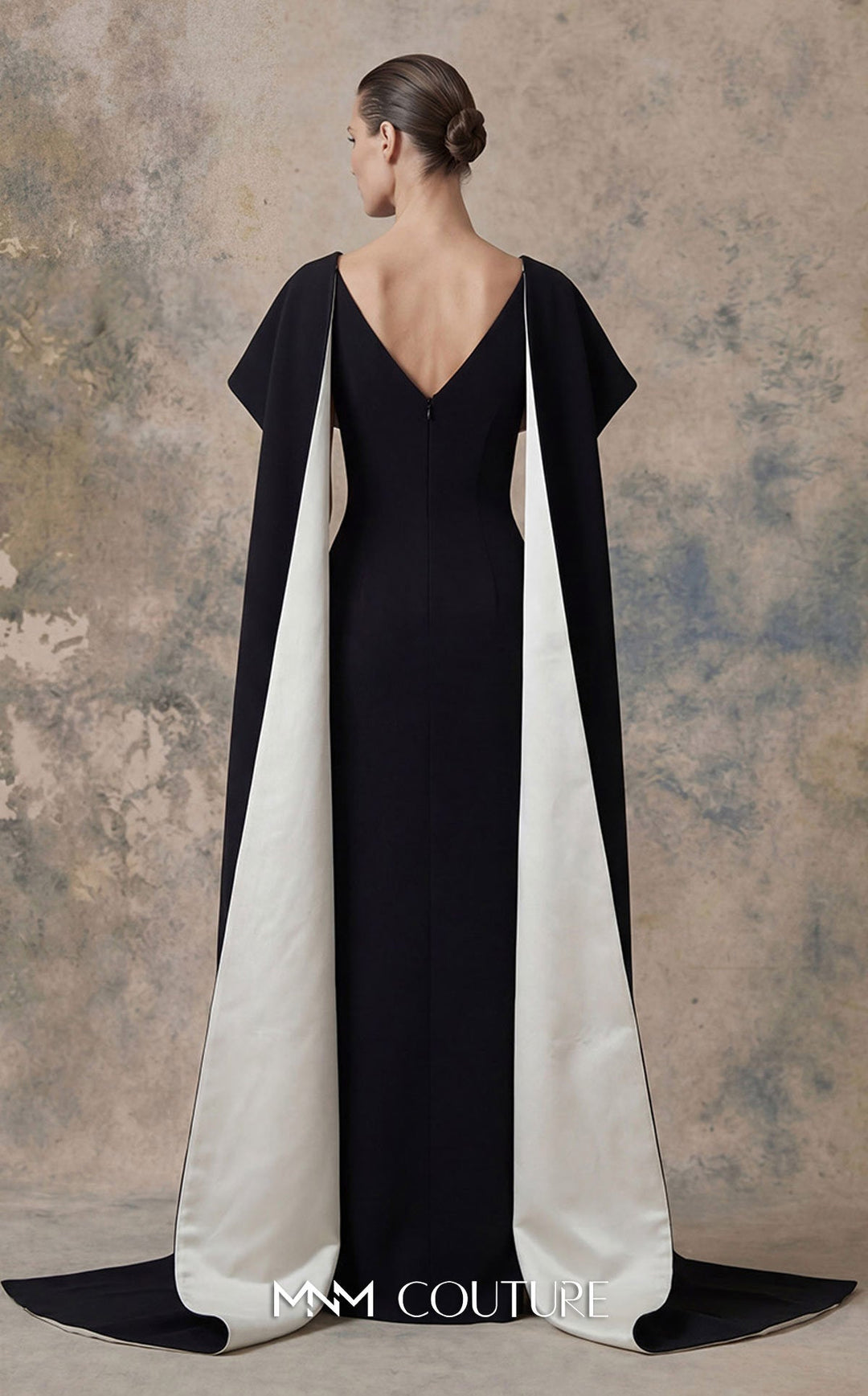 MNM Couture N0746 Sleeveless Caped Couture Dress