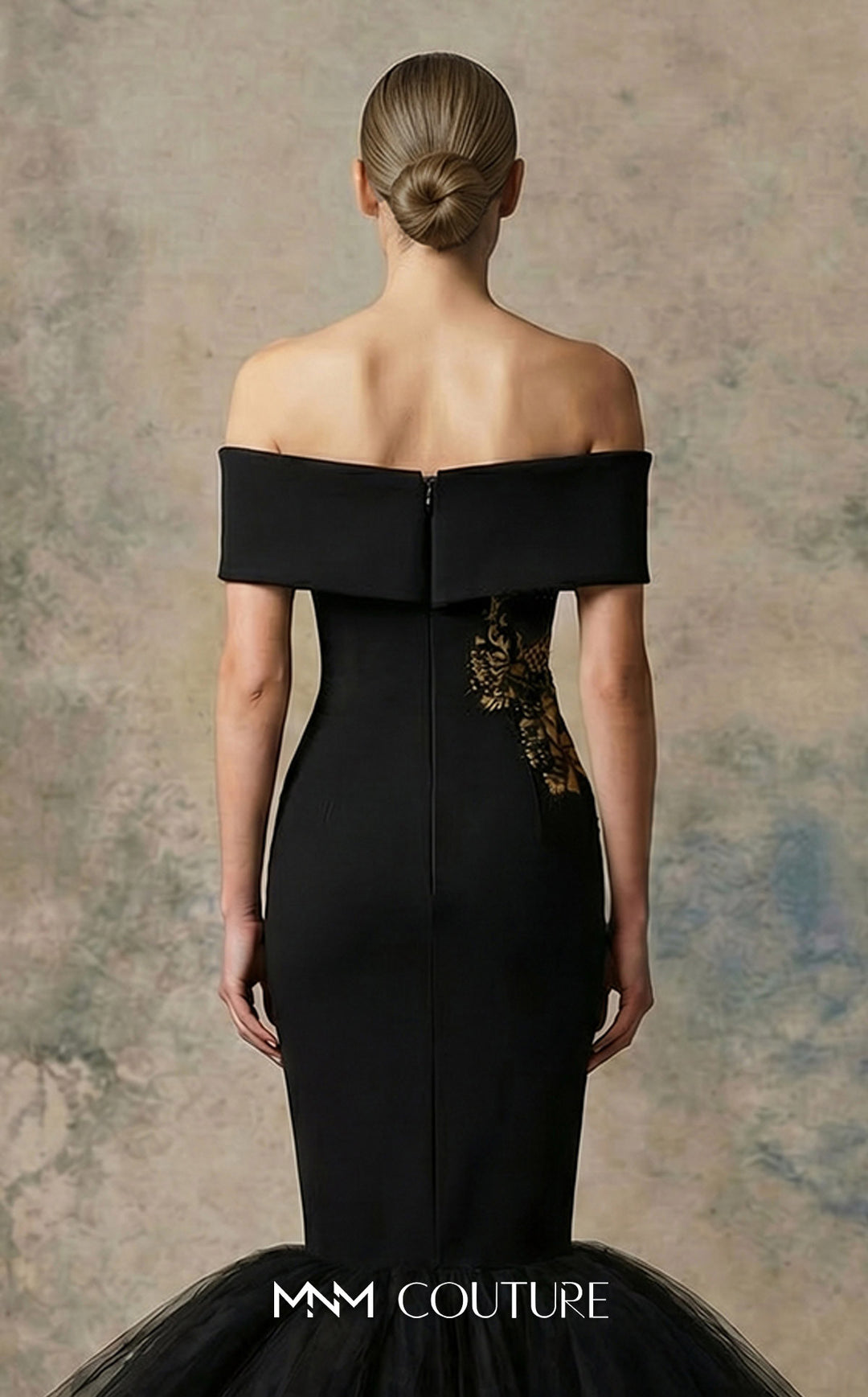MNM Couture N0747 gown, flounce hem detail