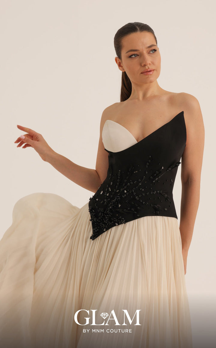 MNM Couture O07808 Sweetheart Strapless Corset Bodice Couture Dress