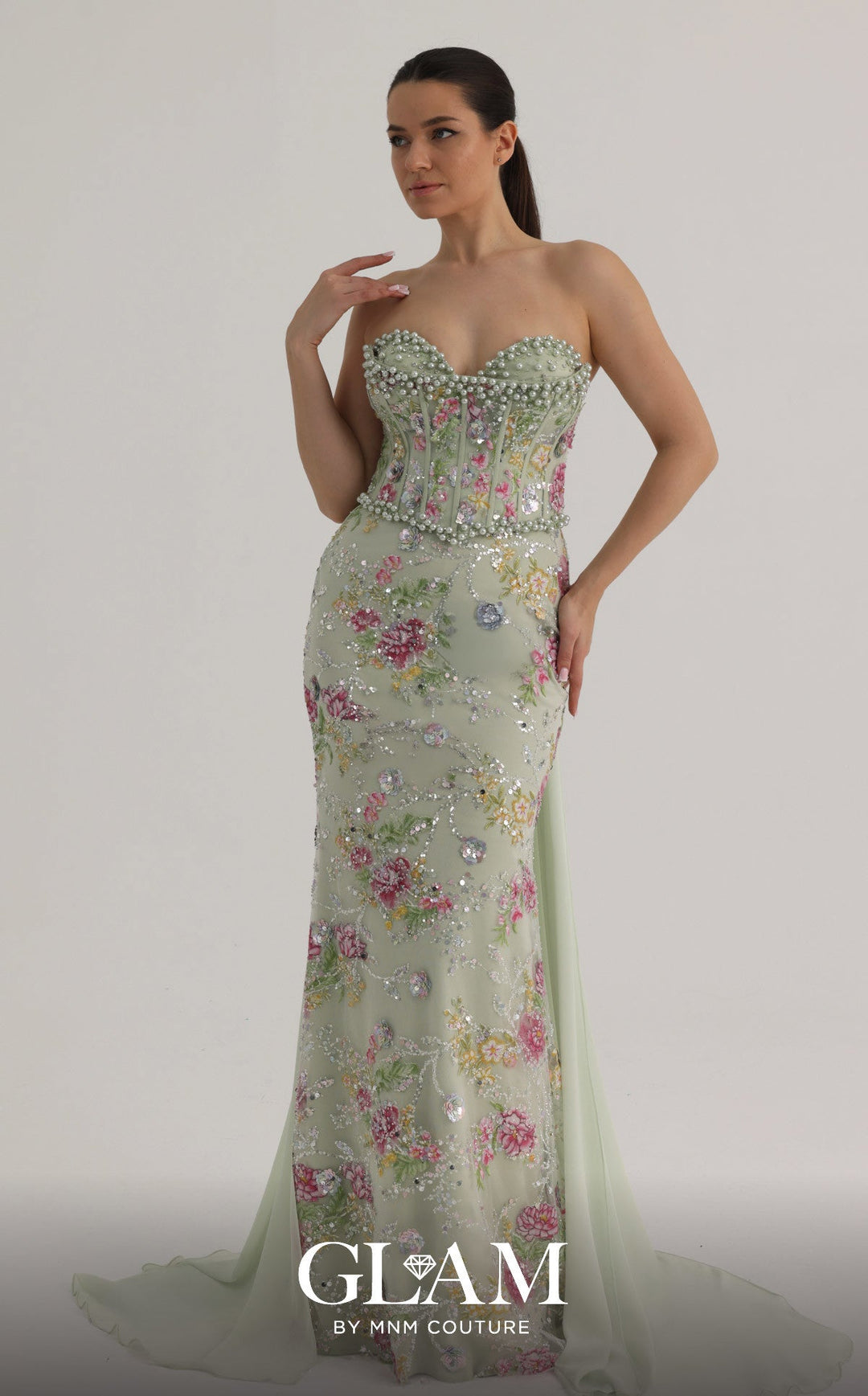 MNM Couture O07858 Sweetheart Strapless Sheath Couture Dress