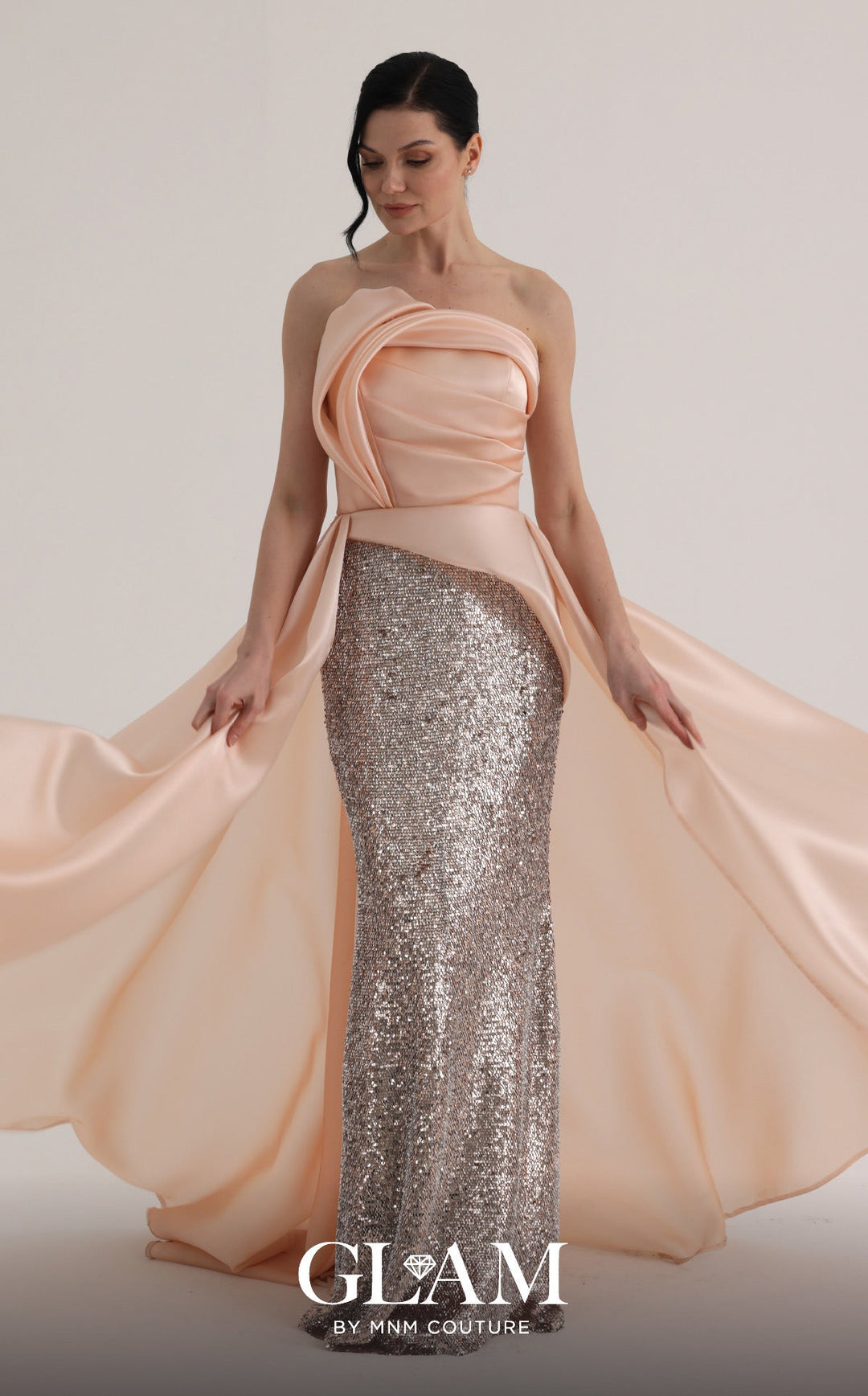 MNM Couture O07863 Strapless Sleeveless A-Line Couture Dress