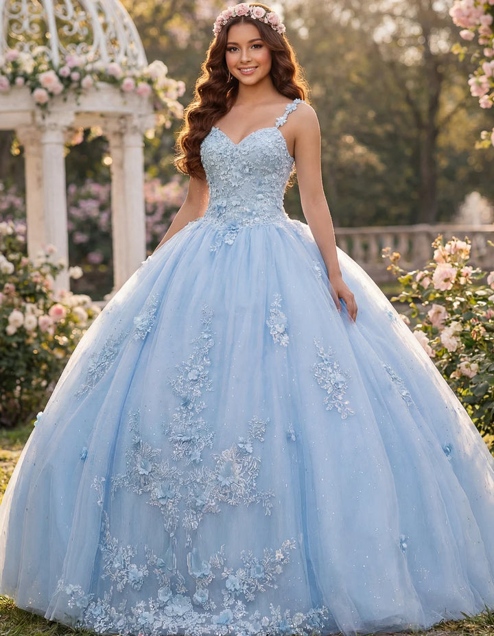 Jovani Q39393 Quinceañera Dress with Floral Appliques