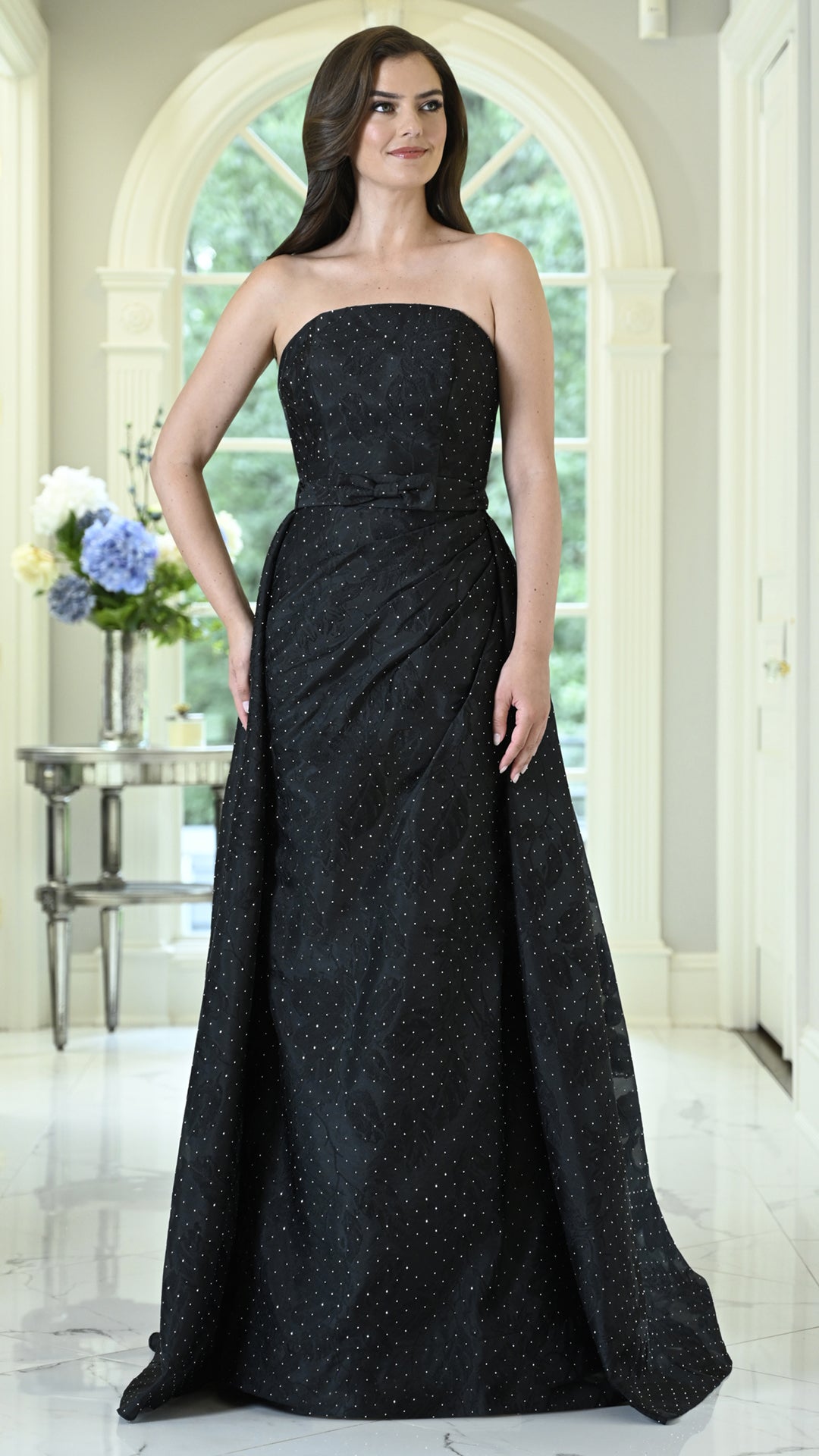 Rina Di Montella RD3638 Strapless Bow Waist A-Line Mother of the Bride Gown - alternate view