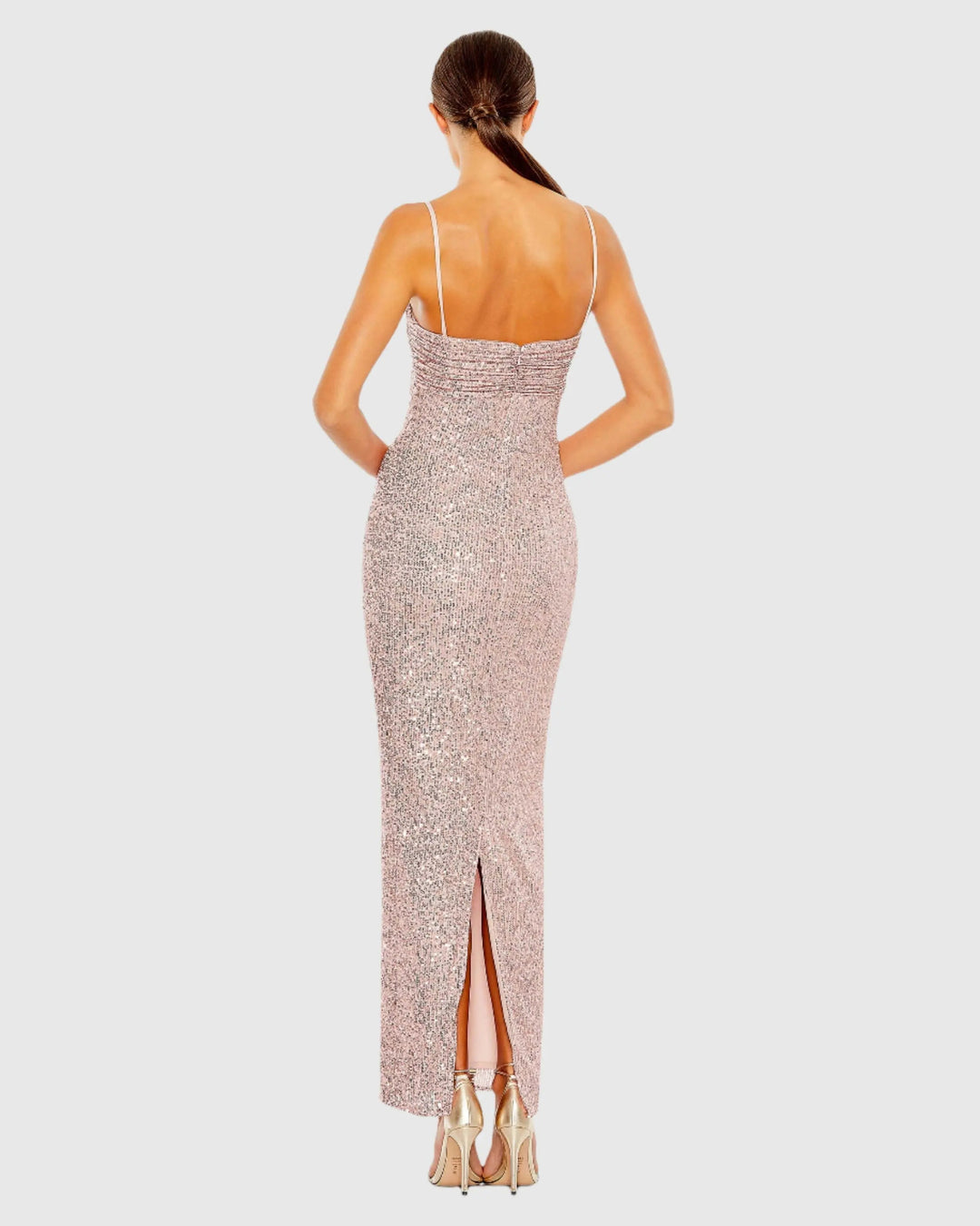 Mac Duggal 11284 Sequined Faux Bow Column Dress